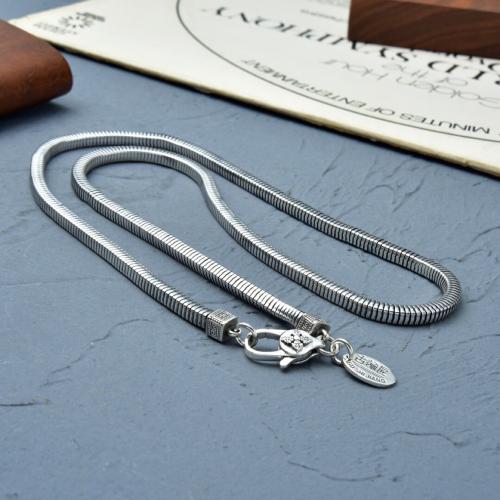 metal collar, chapado en color de plata, unisexo & cadena de la serpiente, longitud aproximado 23.6 Inch, Vendido por UD