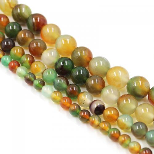 Agat pärlor, Malachite agat, Rund, DIY & olika storlek för val, blandade färger, Säljs av Strand