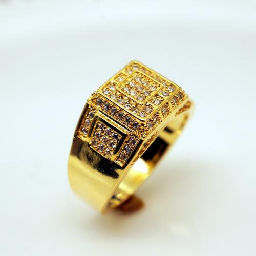 Kubisk Circonia Micro bane messing Ring, guldfarve belagt, mode smykker & Unisex & forskellig størrelse for valg & Micro Pave cubic zirconia, nikkel, bly & cadmium fri, Solgt af PC