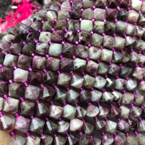 Gemstone Jewelry Beads, Plum Blossom Tourmaline, polished, DIY & faceted, mixed colors, nickel, lead & cadmium free, 8x8mm, Sold Per Approx 38 cm Strand