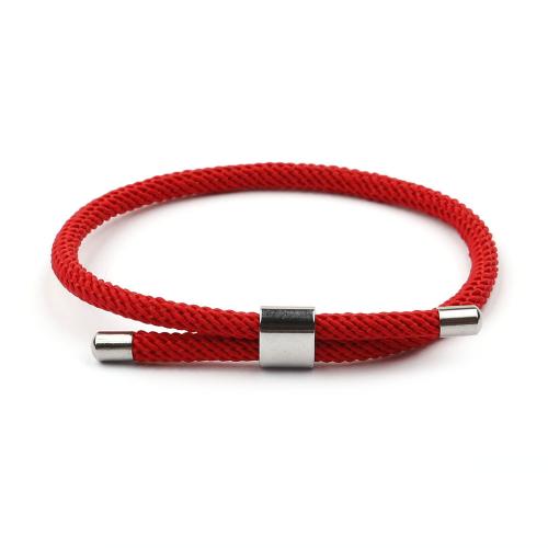 Titanium Steel Bracelet & Bangle, Milan Cord, with Titanium Steel, polished, Adjustable & fashion jewelry & Unisex, more colors for choice, 4mm, Length:Approx 25 cm, Sold By PC