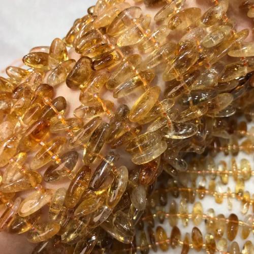 Natürlicher Citrin Perlen, Gelbquarz Perlen, Unregelmäßige, poliert, DIY, gelb, Length about 10-20mm, verkauft per ca. 38 cm Strang