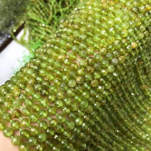 Gemstone Jewelry Beads Peridot Stone Round polished DIY & faceted green Length about 5-5.5mm Sold Per Approx 38 cm Strand