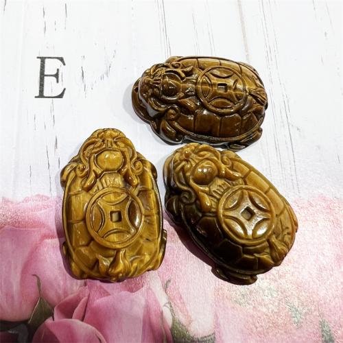 Natural Tiger Eye Pendants Carved fashion jewelry & DIY mixed colors 34.88mm Sold By PC