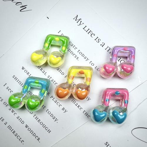 Plated Acrylic Beads, Music Note, colorful plated, DIY & luminated & enamel, mixed colors, 22x23mm, Approx 200PCs/Bag, Sold By Bag