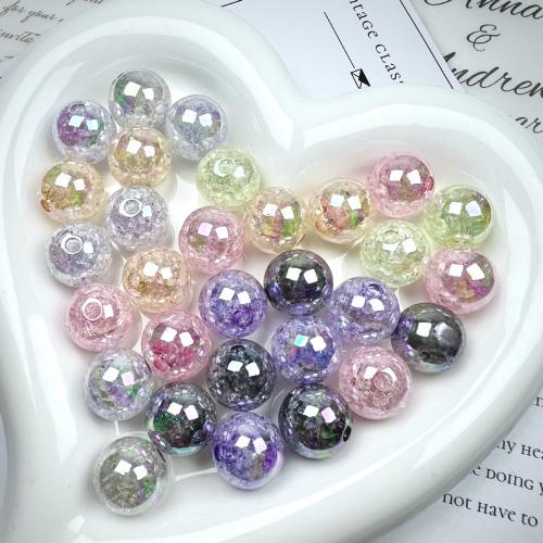 Perles  acrylique plaqué , Rond, Placage coloré, DIY & lumineux, couleurs mélangées, 16mm, Environ 200PC/sac, Vendu par sac