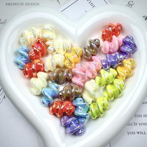 Perline in acrilico placcate, Ellisse, placcato multicolore, DIY & luminoso, colori misti, 15x22mm, Appross. 200PC/borsa, Venduto da borsa