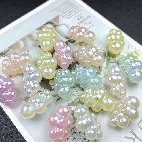 Perline in acrilico placcate, Cloud, placcato multicolore, DIY & luminoso, colori misti, 28x33mm, Appross. 100PC/borsa, Venduto da borsa