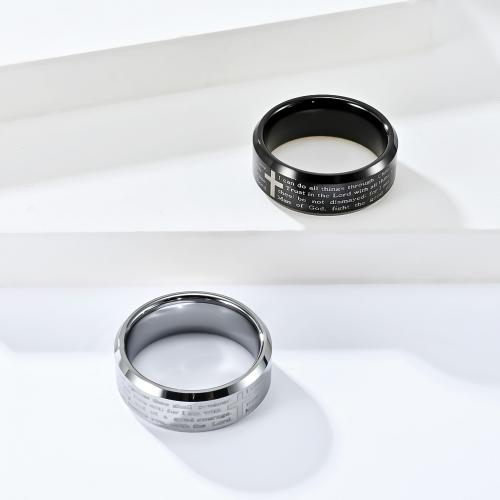 Tungsten Steel Ring for Men  plated fashion jewelry & Unisex ring width 8mm Sold By PC