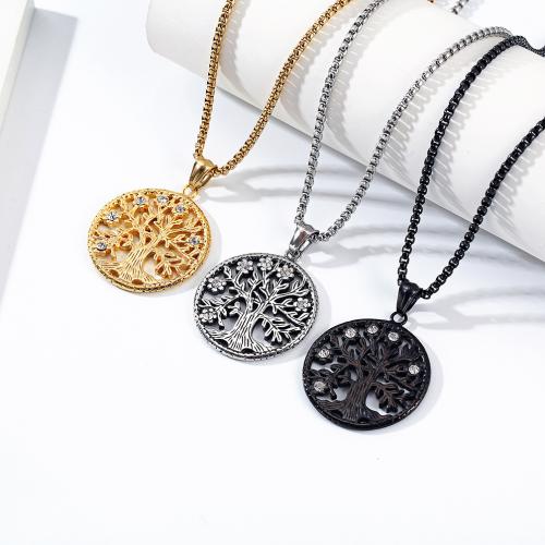 Stainless Steel Jewelry Necklace, 304 Stainless Steel, polished, fashion jewelry & Unisex, more colors for choice, 36x41mm, Length:Approx 60 cm, Sold By PC