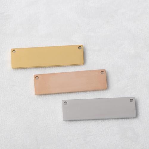 Stainless Steel Pendants, 304 Stainless Steel, polished, DIY & double-hole, more colors for choice, 35x10mm, Sold By PC