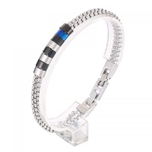 Stainless Steel Jewelry Bracelet, 304 Stainless Steel, Vacuum Ion Plating, fashion jewelry & Unisex, more colors for choice, 8mm, Length:Approx 20.5 cm, Sold By PC