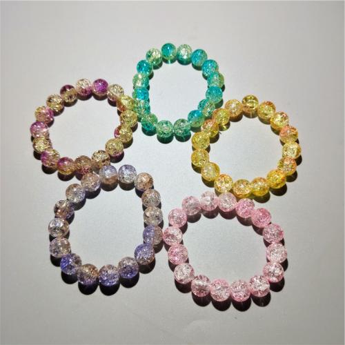 Glass Beads Bracelet Drum & fashion jewelry & for woman & crackle Random Color Length Approx 18 cm Sold By PC