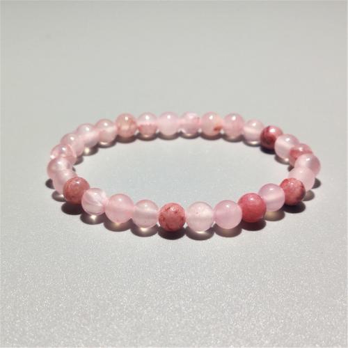 Gemstone Bracelets Persian Jade Round fashion jewelry & for woman pink Length Approx 18 cm Sold By PC