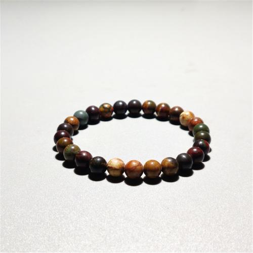 Gemstone Bracelets, Picasso Jasper, Round, fashion jewelry & Unisex & different size for choice, mixed colors, Length:Approx 18 cm, Sold By PC