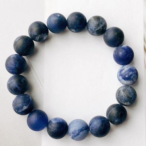 Pulseiras de pedras preciosas, sodalita, Roda, joias de moda & unissex & tamanho diferente para a escolha, azul escuro, comprimento Aprox 18 cm, vendido por PC