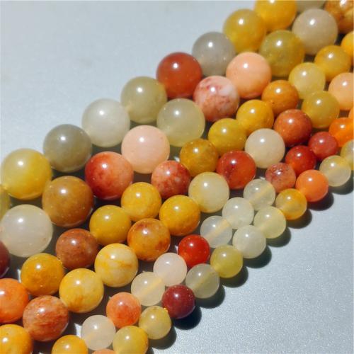Gemstone Bracelets, Lighter Imperial Jade, Round, DIY & different size for choice, golden, Sold Per Approx 38 cm Strand