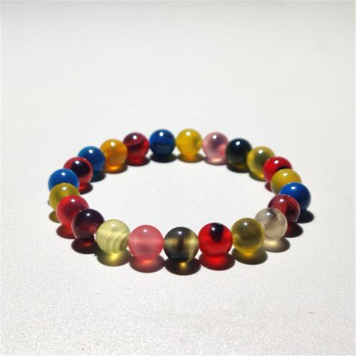 Ágata jóias pulseira, ágata, Roda, joias de moda & unissex, Mais cores pare escolha, 8mm, comprimento Aprox 18 cm, vendido por PC