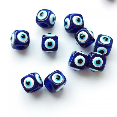 Resin Evil Eye Beads, Square, DIY & evil eye pattern & different size for choice, more colors for choice, Sold By PC