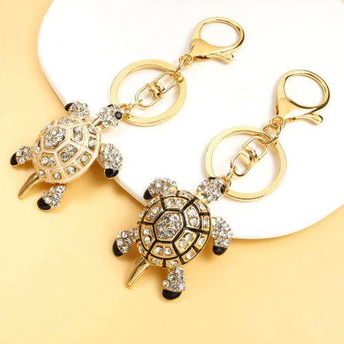 Tibetan Style Key Clasp, Animal, gold color plated, enamel & with rhinestone, more colors for choice, 39x54.80mm, Sold By PC