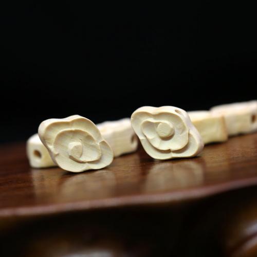 Wood Beads, Boxwood, Carved, DIY, yellow, 16x11x5mm, Sold By PC