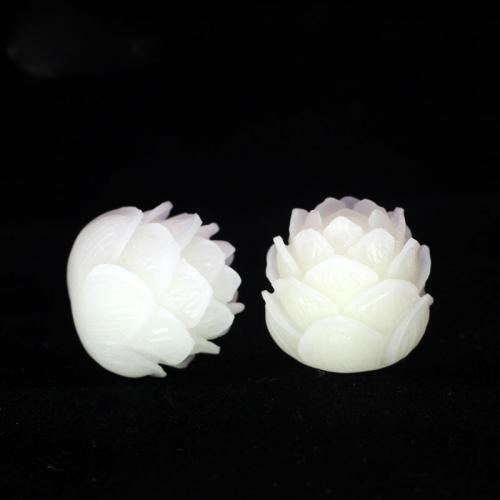 Drvene perle, Bodhi Korijen, Cvijet, Izrezbaren, možete DIY, bijel, 20mm, Prodano By PC