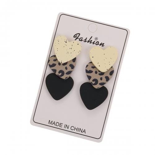 Zinc Alloy Stud Earring with Resin Heart fashion jewelry & for woman nickel lead & cadmium free Sold By Pair