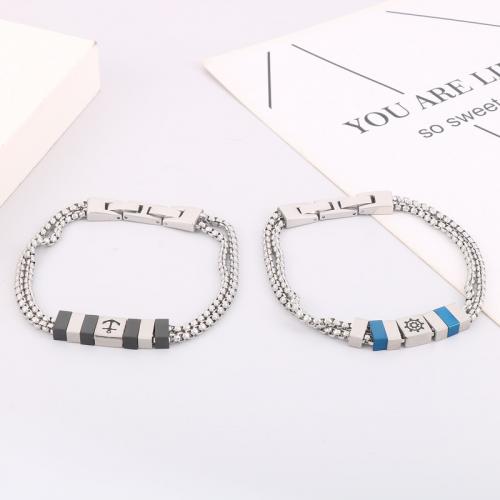 Stainless Steel Jewelry Bracelet, 304 Stainless Steel, handmade, fashion jewelry & for man, more colors for choice, nickel, lead & cadmium free, wide:8mm, Length:Approx 210 mm, Sold By PC