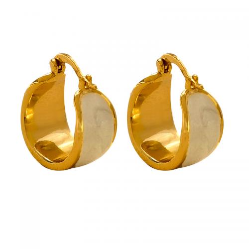 Messing Spring hoop oorbellen, echt goud verguld, voor vrouw & glazuur, gouden, 20x18mm, Verkocht door pair