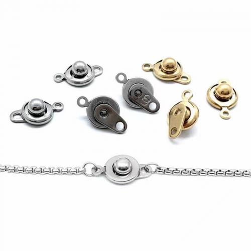 Stainless Steel Snap Clasp, more colors for choice, 9.50x13x5mm, Hole:Approx 1.3mm, 1.8mm, Sold By PC