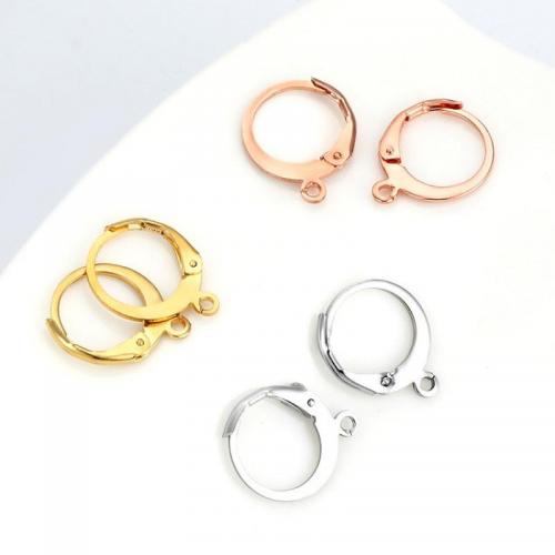 304 Stainless Steel Huggie Hoop Earring Finding Round Galvanic plating polished & DIY & Unisex Approx 1.6mm Sold By PC