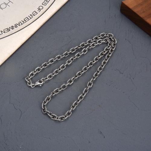 Brass Necklace, antique silver color plated, vintage & Unisex, necklace width 6mm, Length:Approx 23.6 Inch, Sold By PC