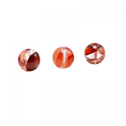 Gemstone Jewelry Beads Red Marble Glue Stone Round DIY Sold By PC