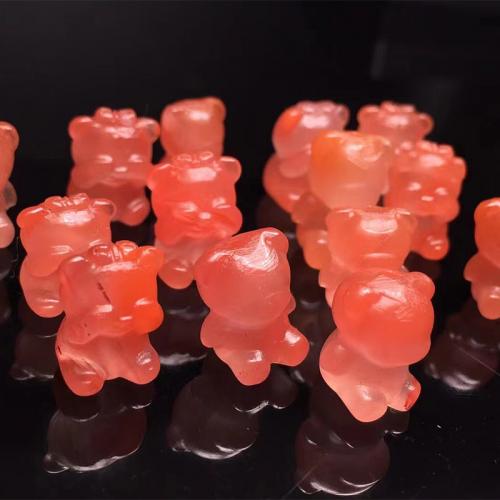 Natural Red Agate Beads Yunnan Red Agate Bear DIY beads length 13-14mm Sold By PC