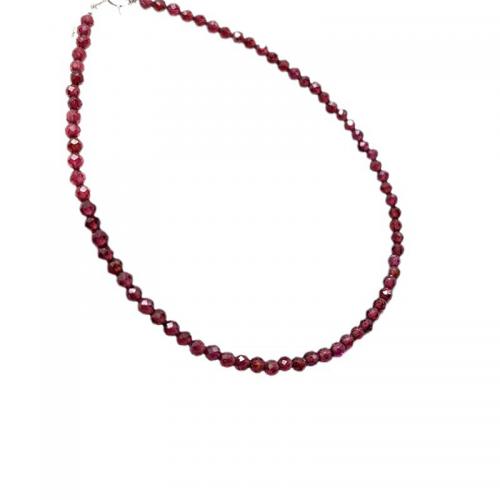 Garnet Bracelet and Necklace with 925 Sterling Silver & for woman Sold By PC