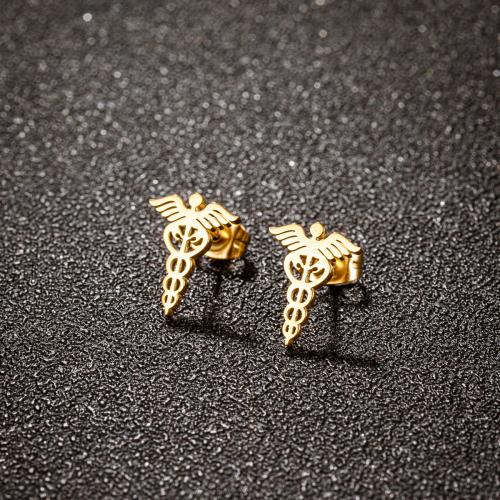 Stainless Steel Stud Earrings 304 Stainless Steel Vacuum Ion Plating fashion jewelry & for woman & hollow Sold By Bag