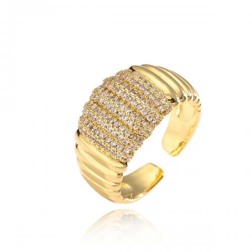 Cubic Zirconia Micro Pave Brass Ring, 18K gold plated, fashion jewelry & different styles for choice & micro pave cubic zirconia & for woman, nickel, lead & cadmium free, Sold By PC