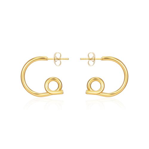 Titanium Steel  Earring Letter C plated fashion jewelry & for woman nickel lead & cadmium free Sold By Pair