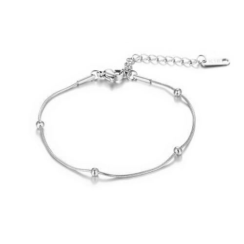 Titanium Steel Bracelet & Bangle, with 1.97inch extender chain, plated, fashion jewelry & for woman, more colors for choice, nickel, lead & cadmium free, Length:Approx 6.29 Inch, Sold By PC