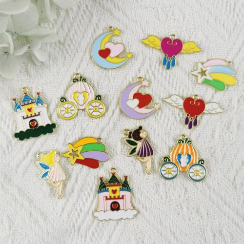 Tibetan Style Enamel Pendants, plated, DIY & different styles for choice, more colors for choice, 10PCs/Bag, Sold By Bag