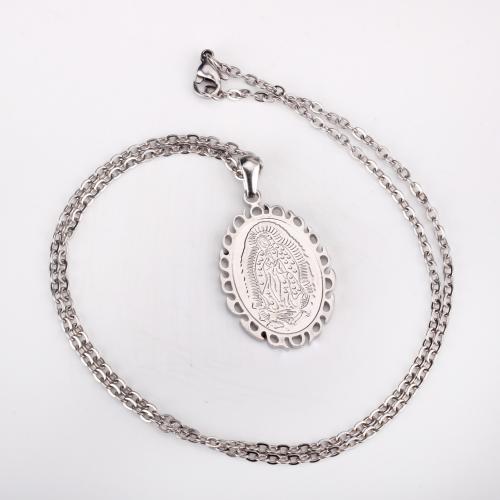Stainless Steel Jewelry Necklace 304 Stainless Steel plated fashion jewelry & for woman & with rhinestone nickel lead & cadmium free Length Approx 45 cm Sold By PC