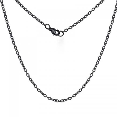Stainless Steel Chain halskæde, 304 rustfrit stål, mode smykker & Unisex, flere farver til valg, nikkel, bly & cadmium fri, Længde Ca. 55 cm, Solgt af PC