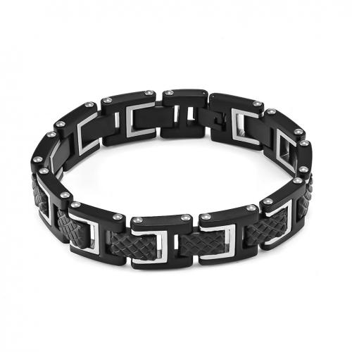Stainless Steel Jewelry Bracelet, 304 Stainless Steel, polished, fashion jewelry & Unisex, more colors for choice, nickel, lead & cadmium free, Length:Approx 220 mm, Sold By PC