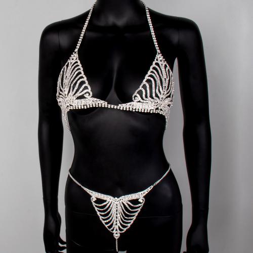 Body Chain Jewelry Zinc Alloy fashion jewelry & for woman & with rhinestone nickel lead & cadmium free Sold By PC
