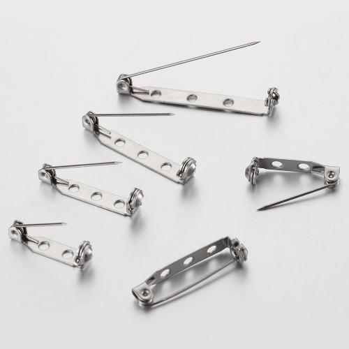 Stainless Steel Brooch Findings, 304 Stainless Steel, DIY & different size for choice, original color, nickel, lead & cadmium free, 20PCs/Bag, Sold By Bag