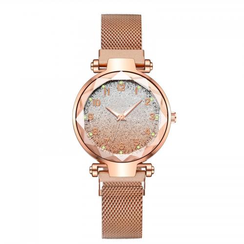 alliage de zinc bracelet de montre, avec verre, Rond, Placage, mouvement chinoise & styles différents pour le choix & pour femme, 230x34mm, Vendu par PC