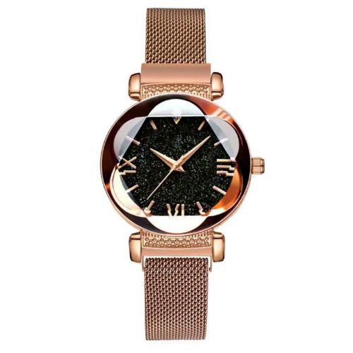 Zinklegierung Armbanduhr, mit Glas, rund, plattiert, chinesische Bewegung & verschiedene Stile für Wahl & für Frau & mit Strass, watch size 270x14mm, bangle inner diameter 60mm, verkauft von PC