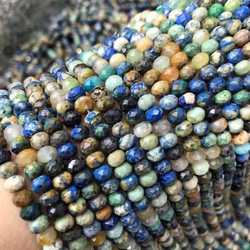 Perles bijoux en pierres gemmes, Chrysocolle (Pierre naturelle Phoenix), abaque, poli, DIY & facettes, couleurs mélangées, 4x6mm, Vendu par Environ 38 cm brin