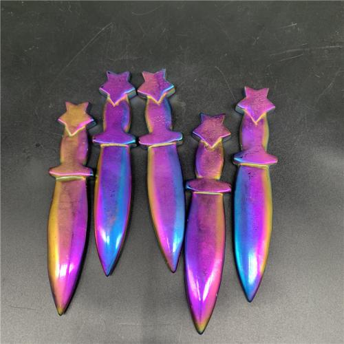 Fashion Decoration Obsidian Dagger colorful plated for home and office & fashion jewelry multi-colored nickel lead & cadmium free 120mm Sold By PC