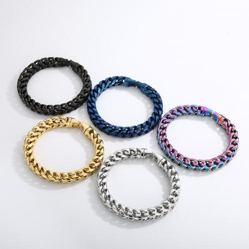 Bijoux bracelet en acier inoxydable, Acier inoxydable 304, bijoux de mode & normes différentes pour le choix & pour homme, plus de couleurs à choisir, Longueur:Environ 23 cm, Vendu par PC